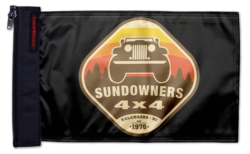 Sundowners 4x4 12"x18" Forever Wave Flag