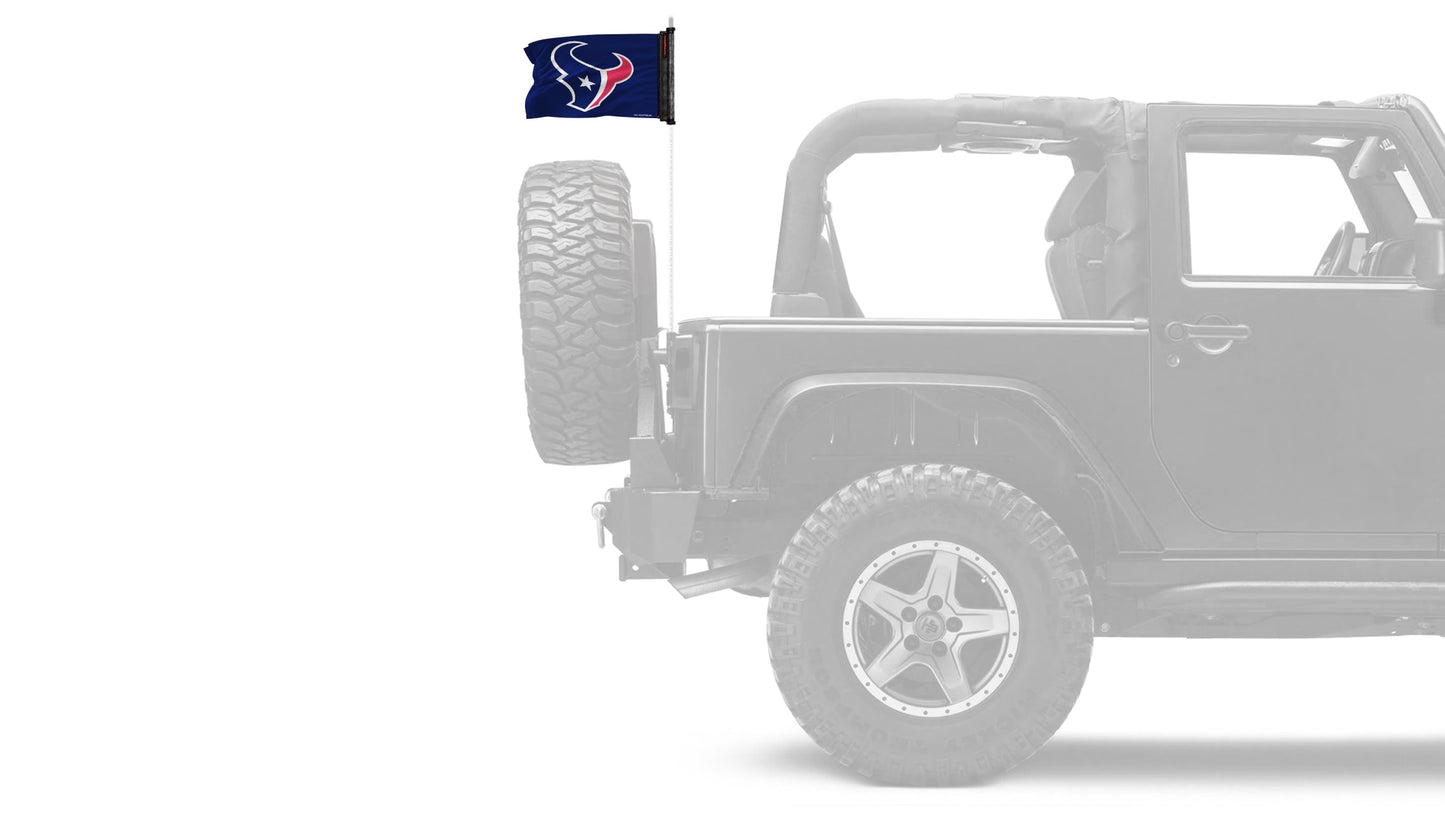 Houston Texans 11"x17" Forever Wave Flag for Jeep Wrangler JK 2-Door 2007-2018