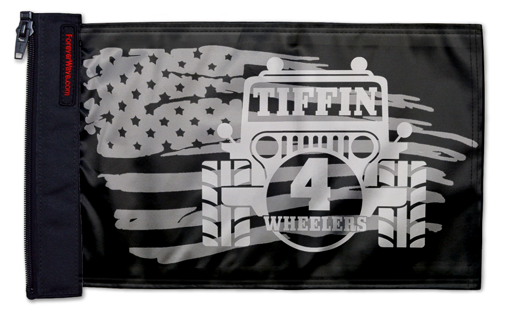 Tiffin 4 Wheelers 12"x18" Forever Wave Flag