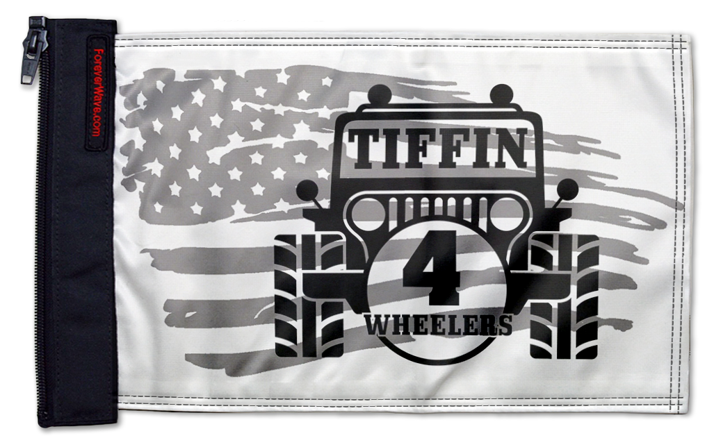 Tiffin 4 Wheelers 12"x18" Forever Wave Flag