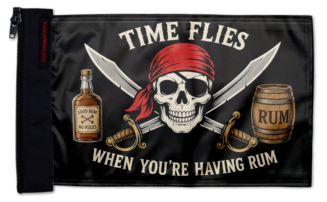 Time Flies 12"x18" Forever Wave zip-on flag for Jeep Wrangler TJ