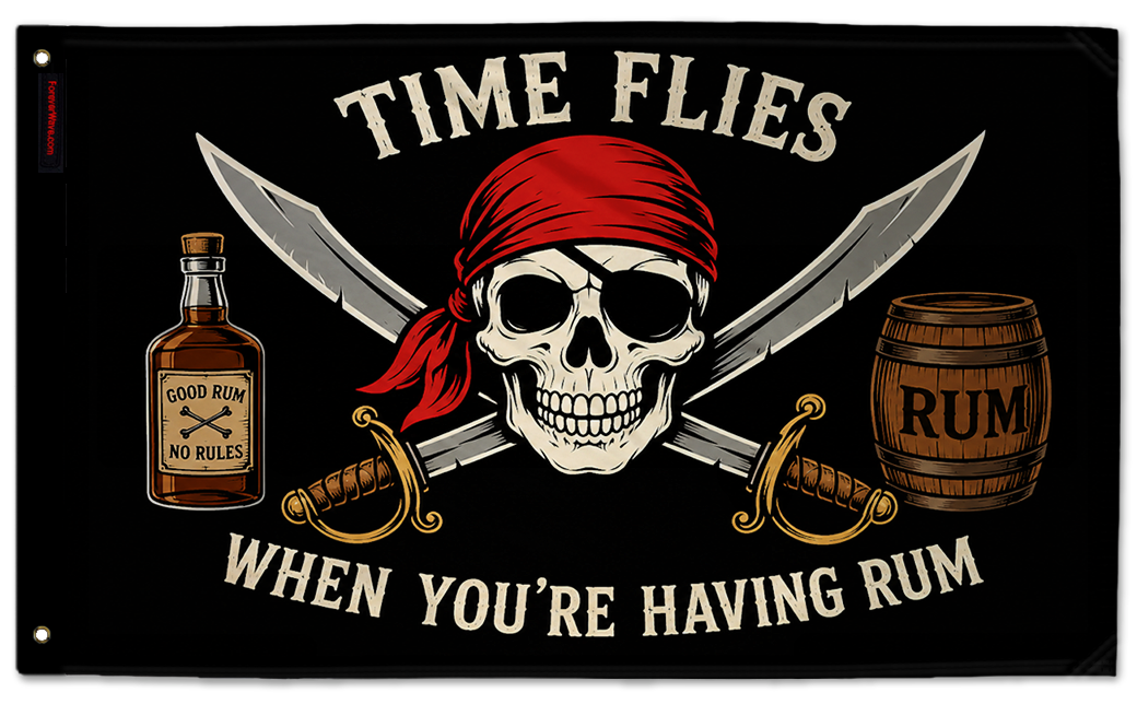 Time Flies 3'x5' double-sided flag made in the USA