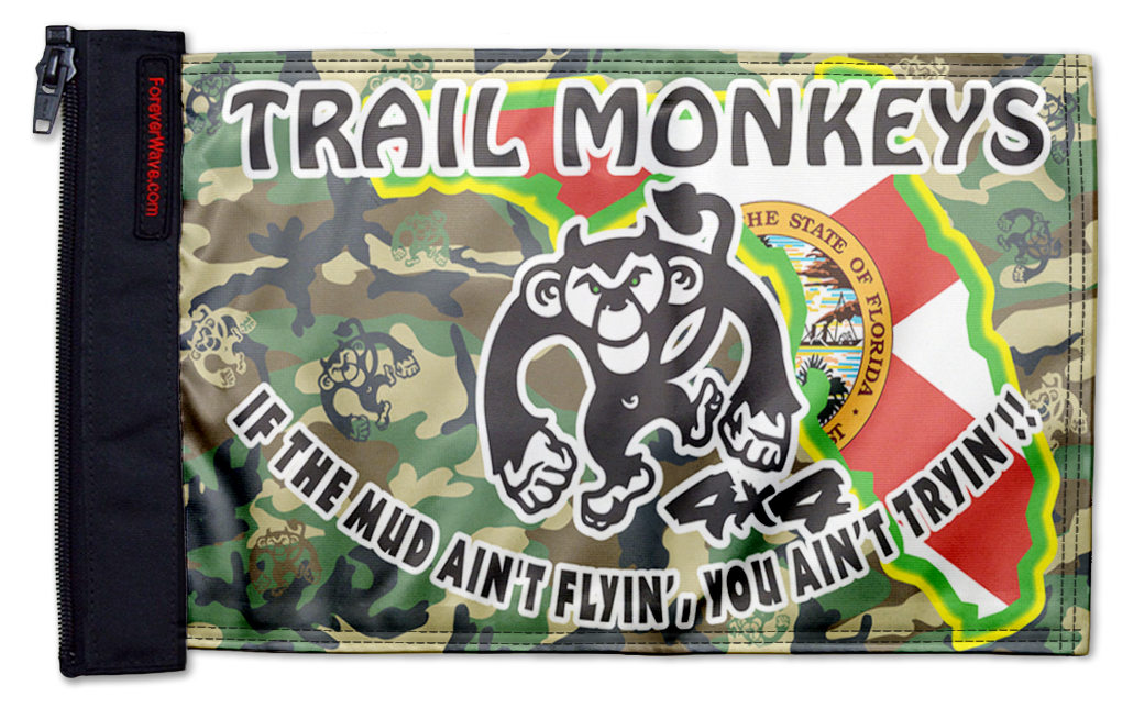 Trail Monkeys 4x4 Flag 12"x18" Forever Wave Flag