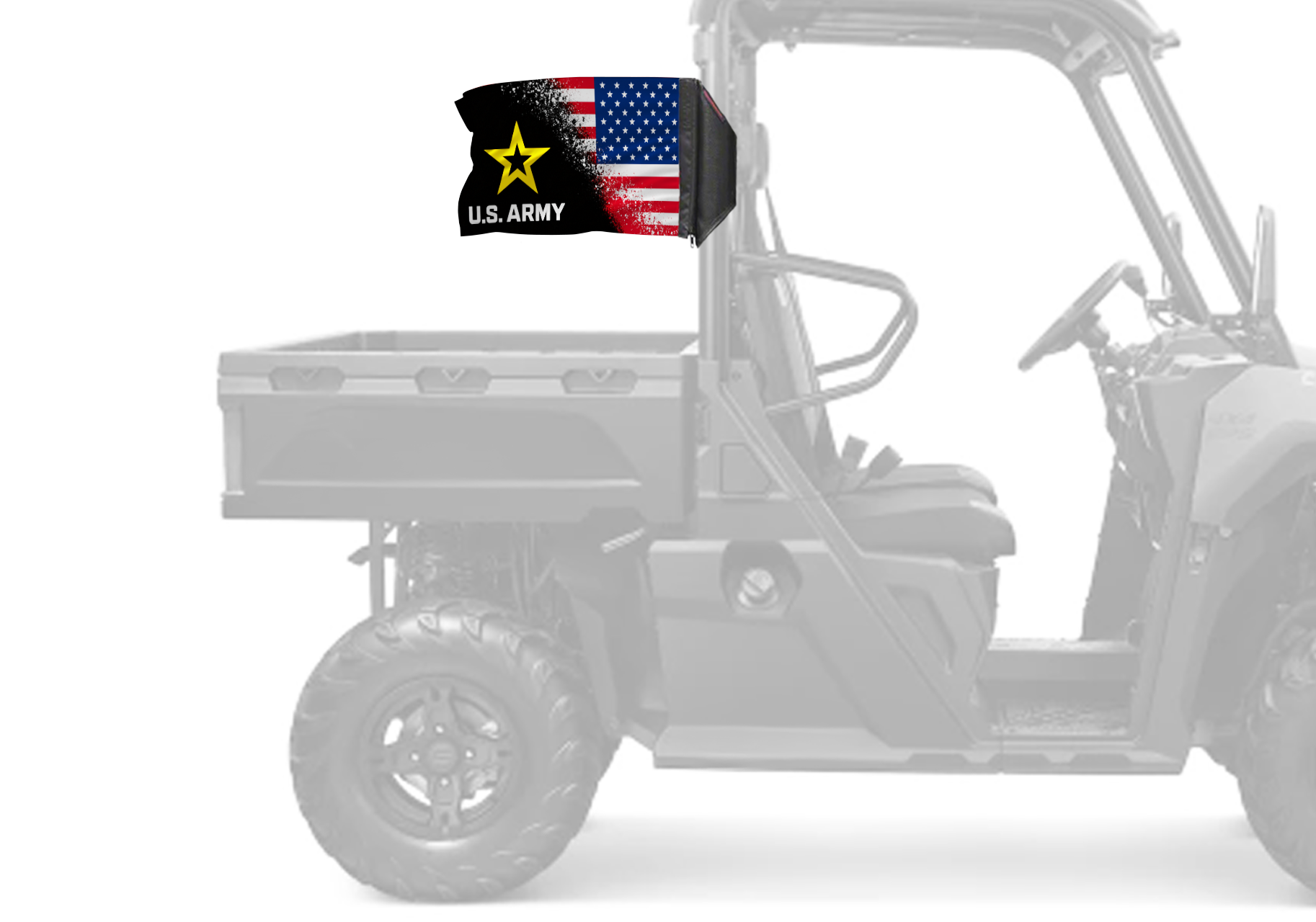 USA Army Forever Wave flag mounted on a UTV