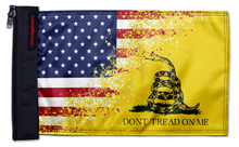 USA Gadsden 12"x18" Forever Wave Flag for Boats