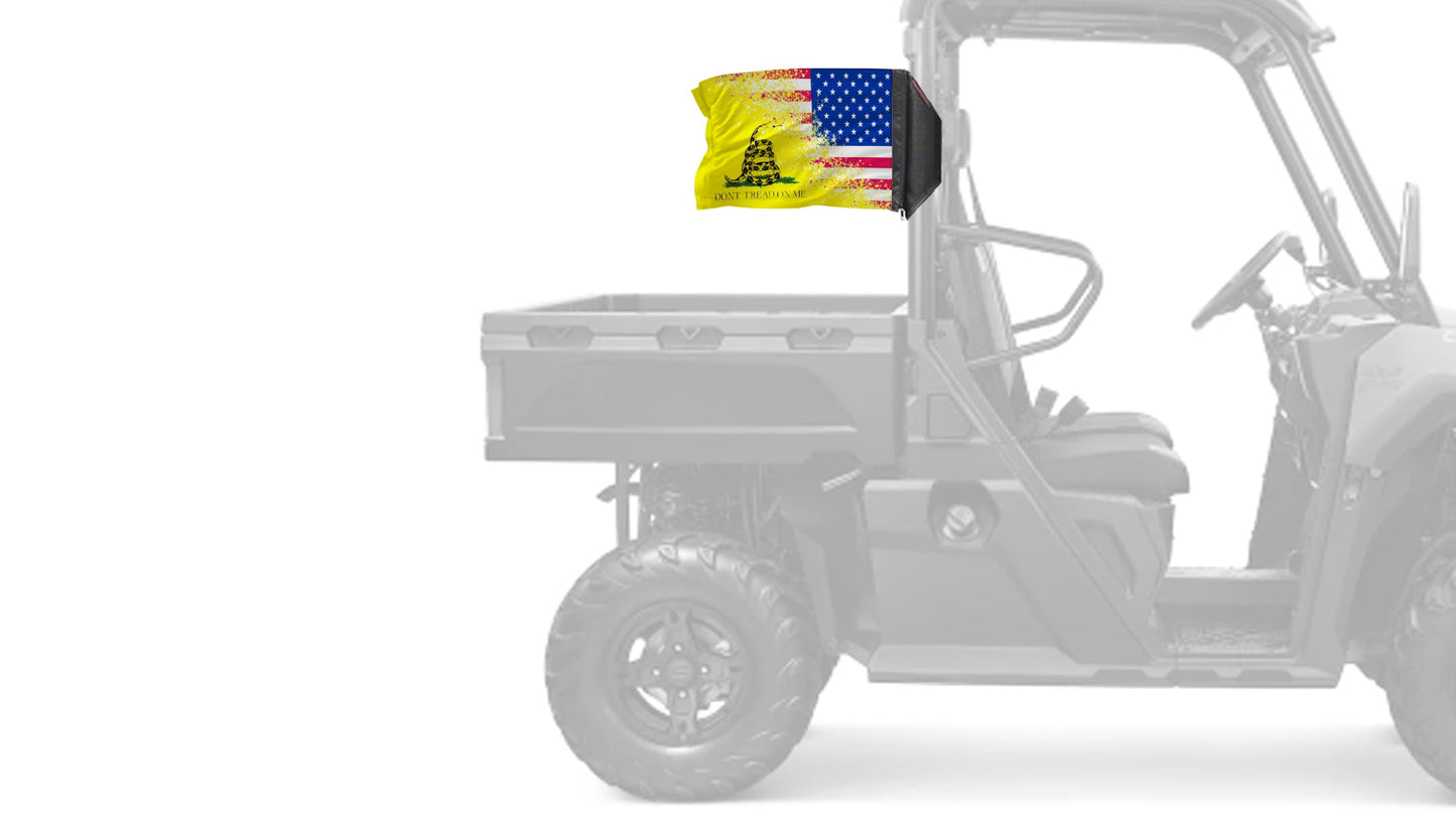 USA Gadsden 12"x18" Forever Wave Flag for UTVs