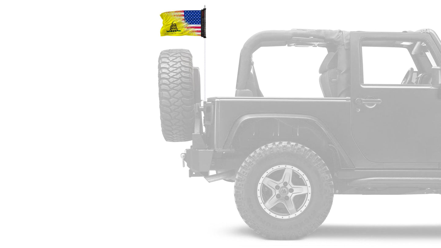 USA Gadsden 12"x18" Forever Wave Flag for Jeep Wrangler YJ 1986-1995