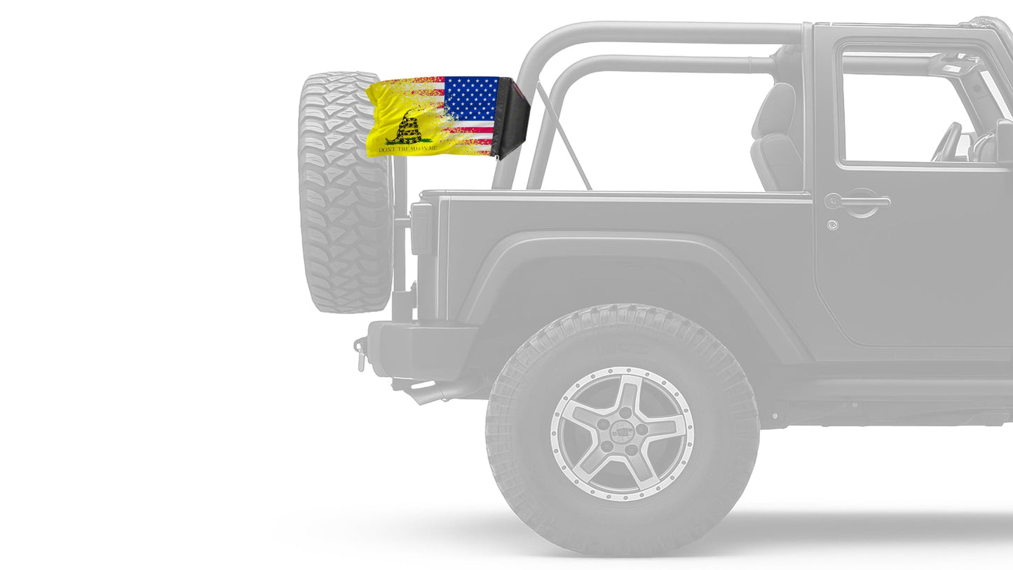 USA Gadsden 12"x18" Forever Wave Flag for Jeep Wrangler LJ 2003-2006