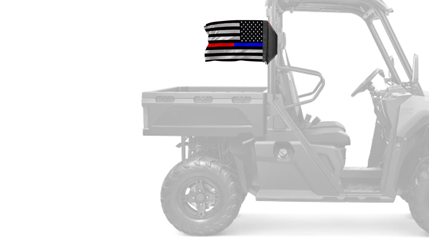 USA Subdued Thin Blue-Red Line 12"x18" Forever Wave Flag for UTVs