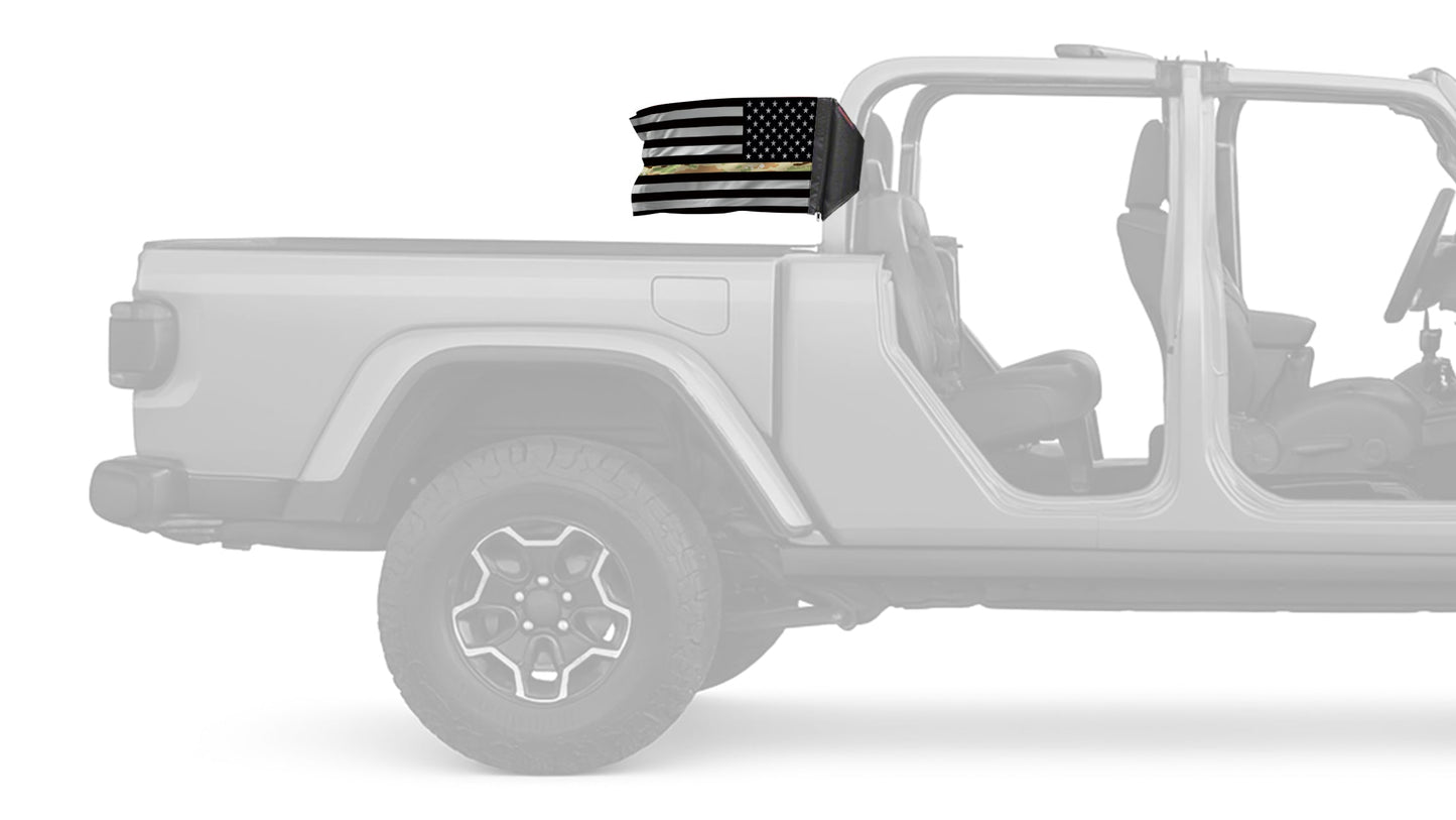 USA Subdued Thin Camo Line 12"x18" Forever Wave Flag for Jeep Gladiator JT