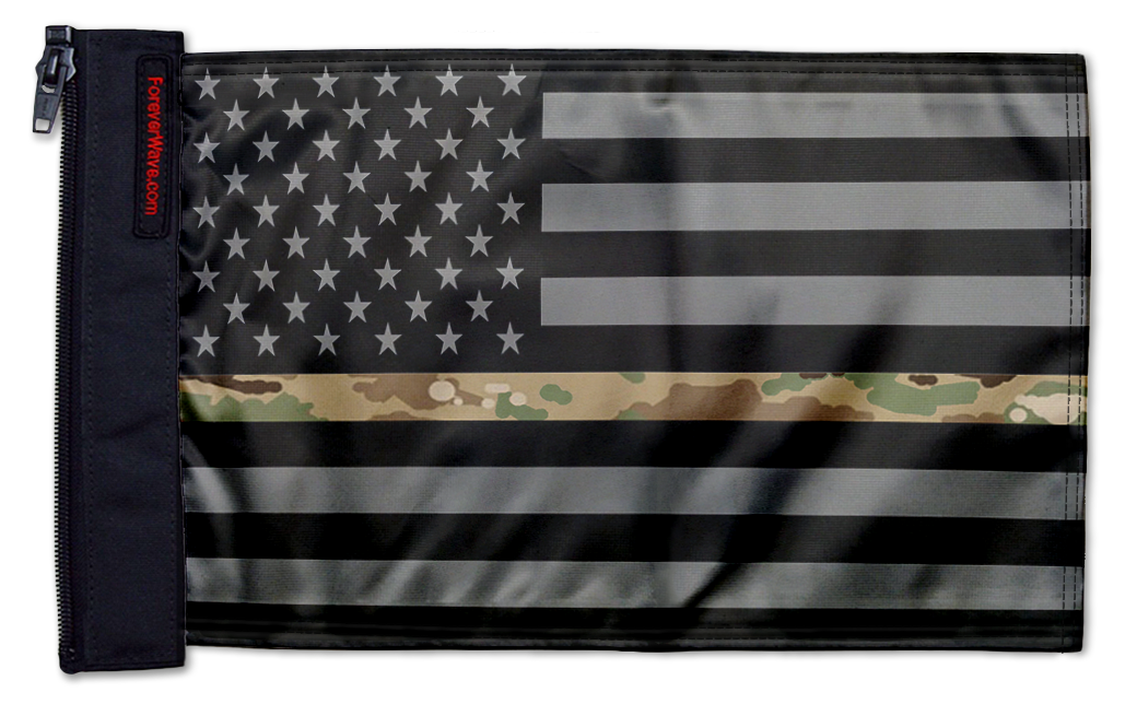 USA Subdued Thin Camo Line 12"x18" Forever Wave Flag for Jeep Gladiator JT