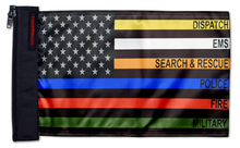 USA Subdued First Responders 12"x18" Forever Wave Flag for Jeep Wrangler YJ 1986-1995