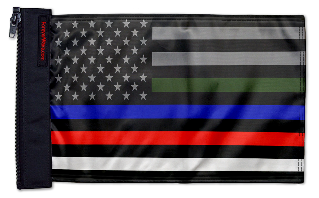USA Subdued Honor The 4 12"x18" Forever Wave Flag for Golf Carts