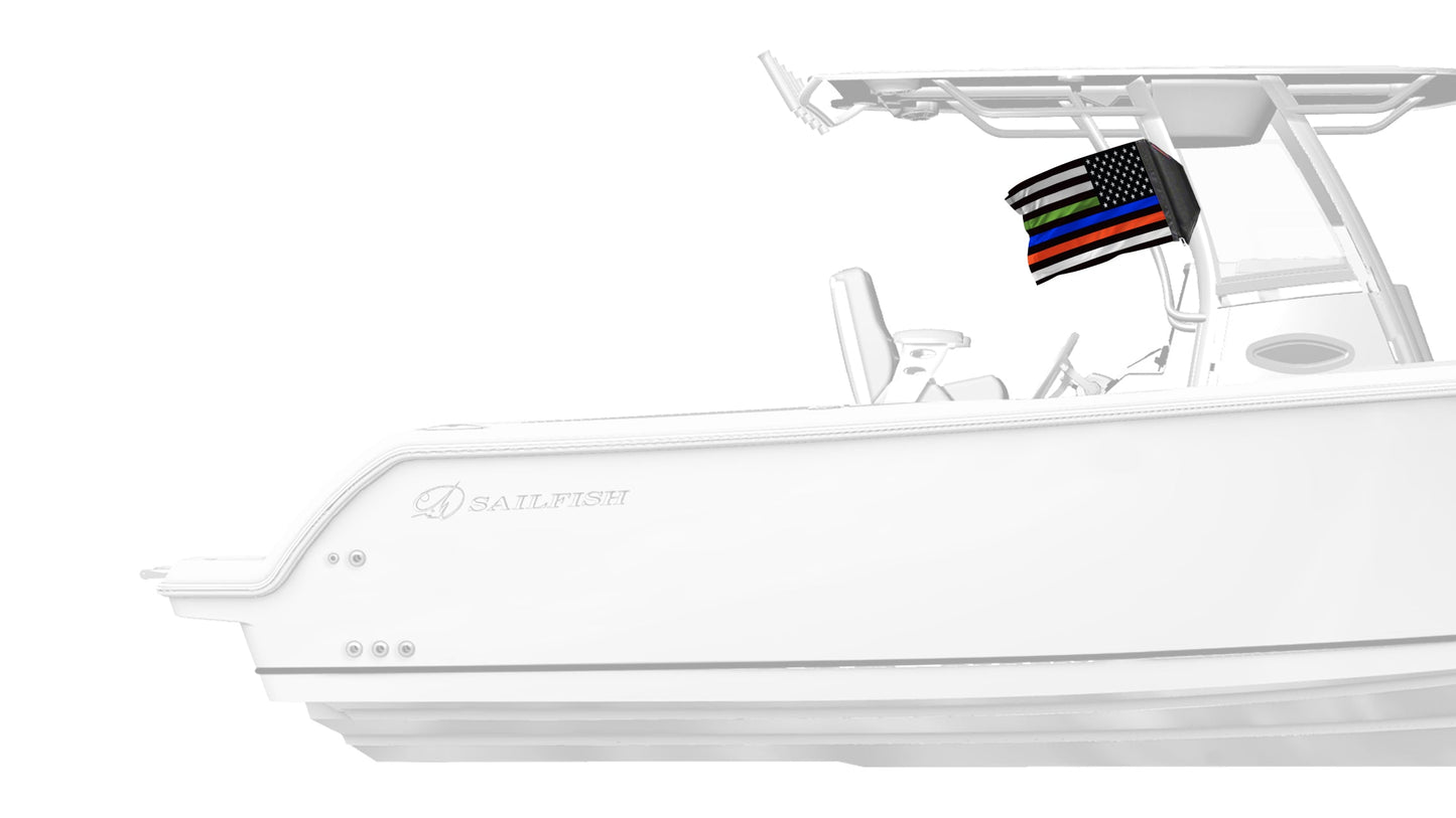 USA Subdued Honor The 4 12"x18" Forever Wave Flag for Boats