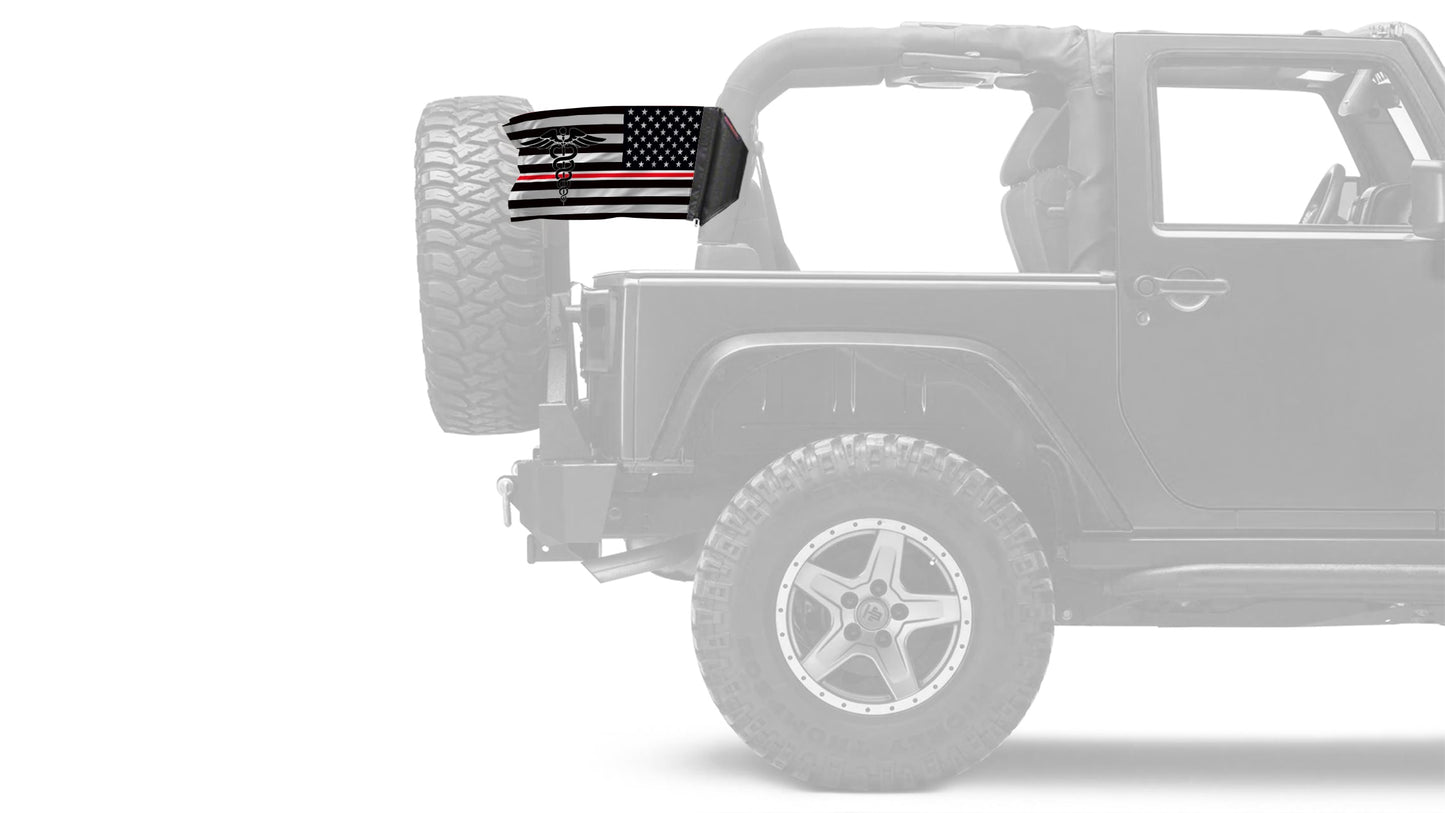 USA Subdued Nurses 12"x18" Forever Wave Flag for Jeep Wrangler TJ 1996-2006