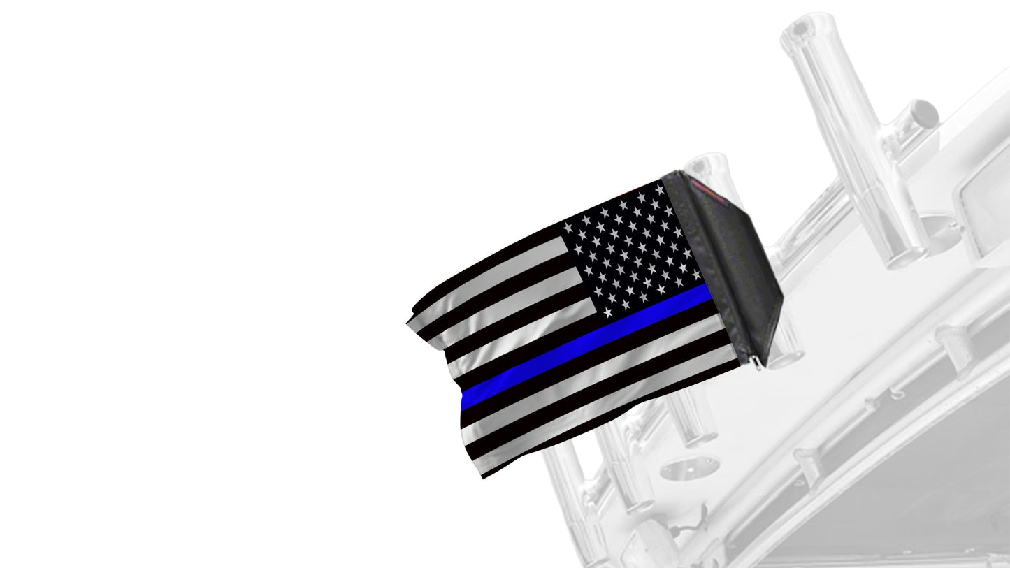 USA Subdued Thin Blue Line 12"x18" Forever Wave Flag for Boats