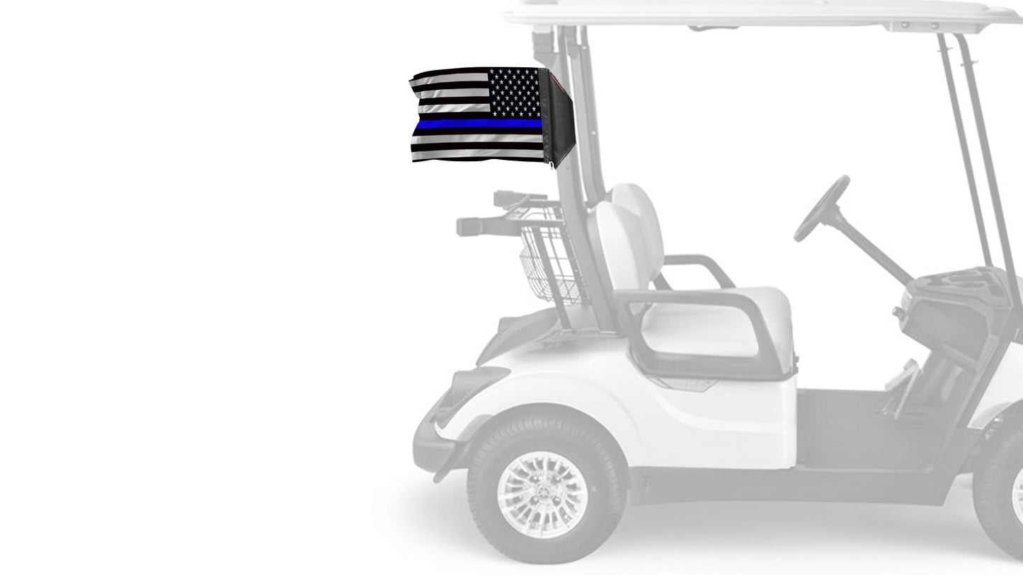 USA Subdued Thin Blue Line 12"x18" Forever Wave Flag for Golf Carts