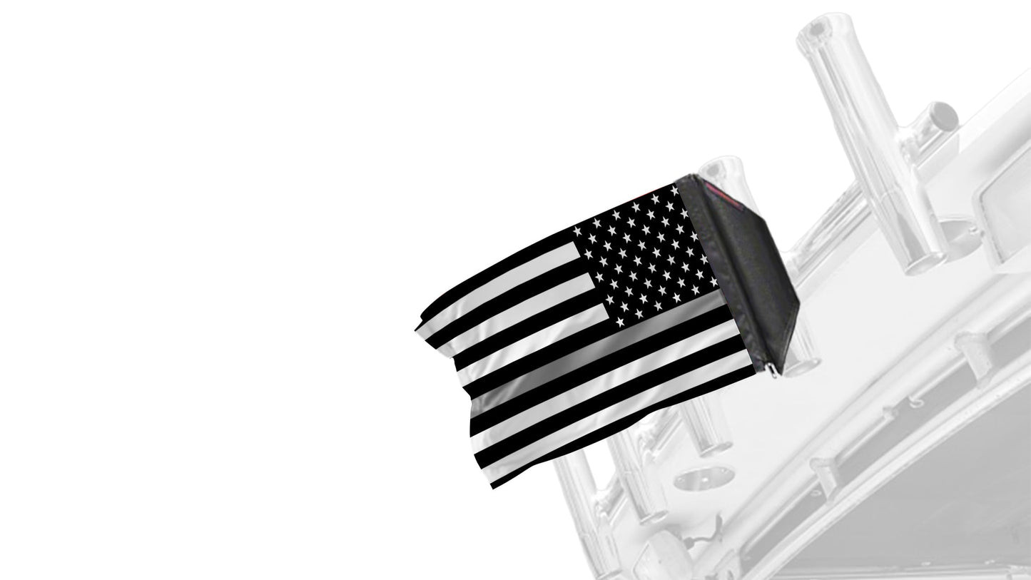 USA Subdued Thin Grey Line 12"x18" Forever Wave Flag for Boats