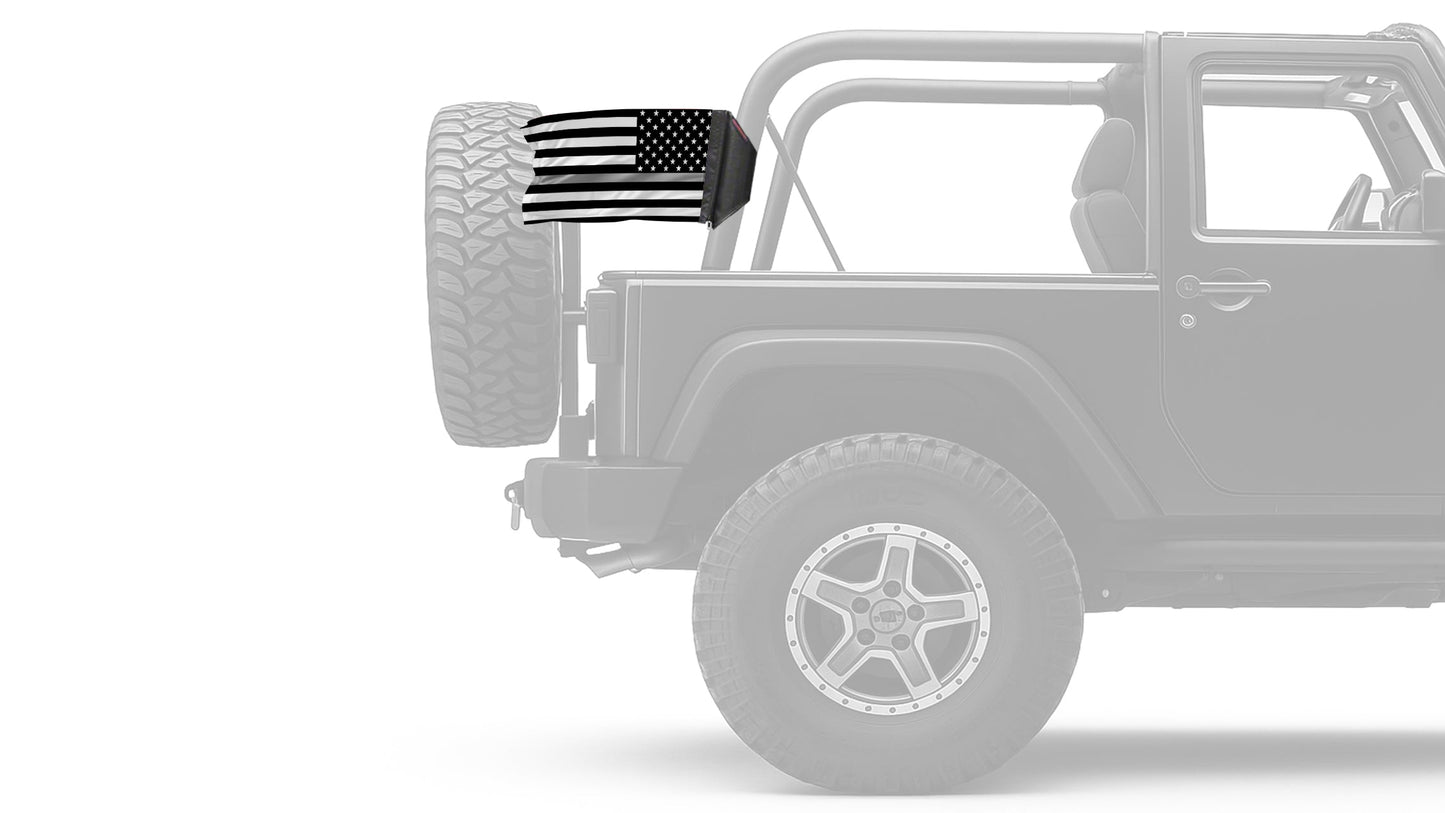 USA Subdued Thin Grey Line 12"x18" Forever Wave Flag for Jeep Wrangler CJ-7 and CJ-8 1976-1986