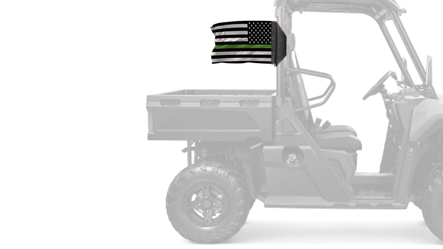 USA Subdued Thin Green Line 12"x18" Forever Wave Flag for UTVs