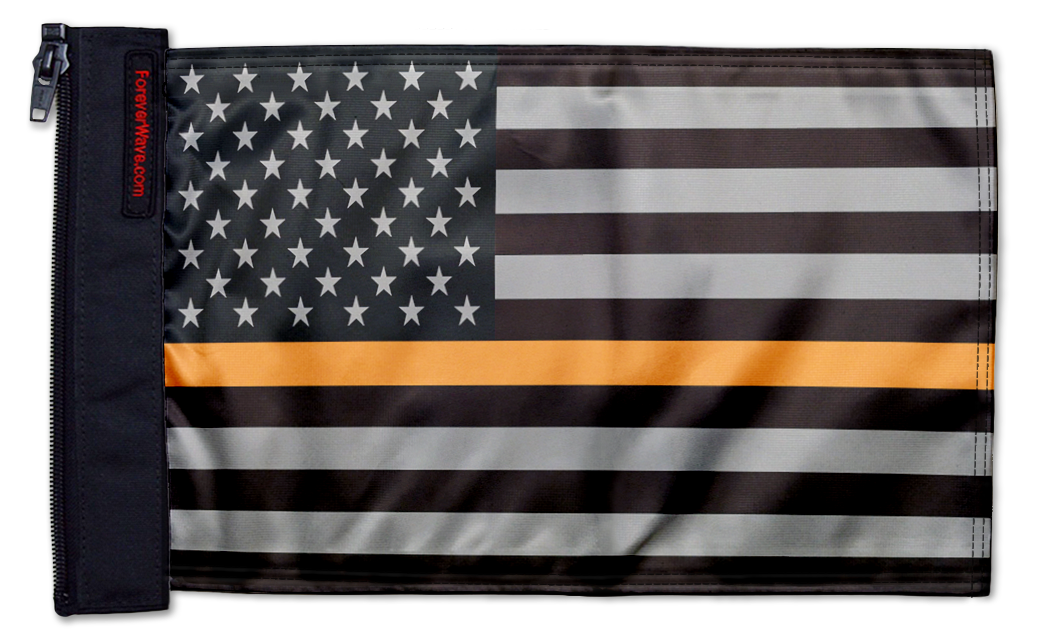 USA Subdued Thin Orange Line 12"x18" Forever Wave Flag for Bronco