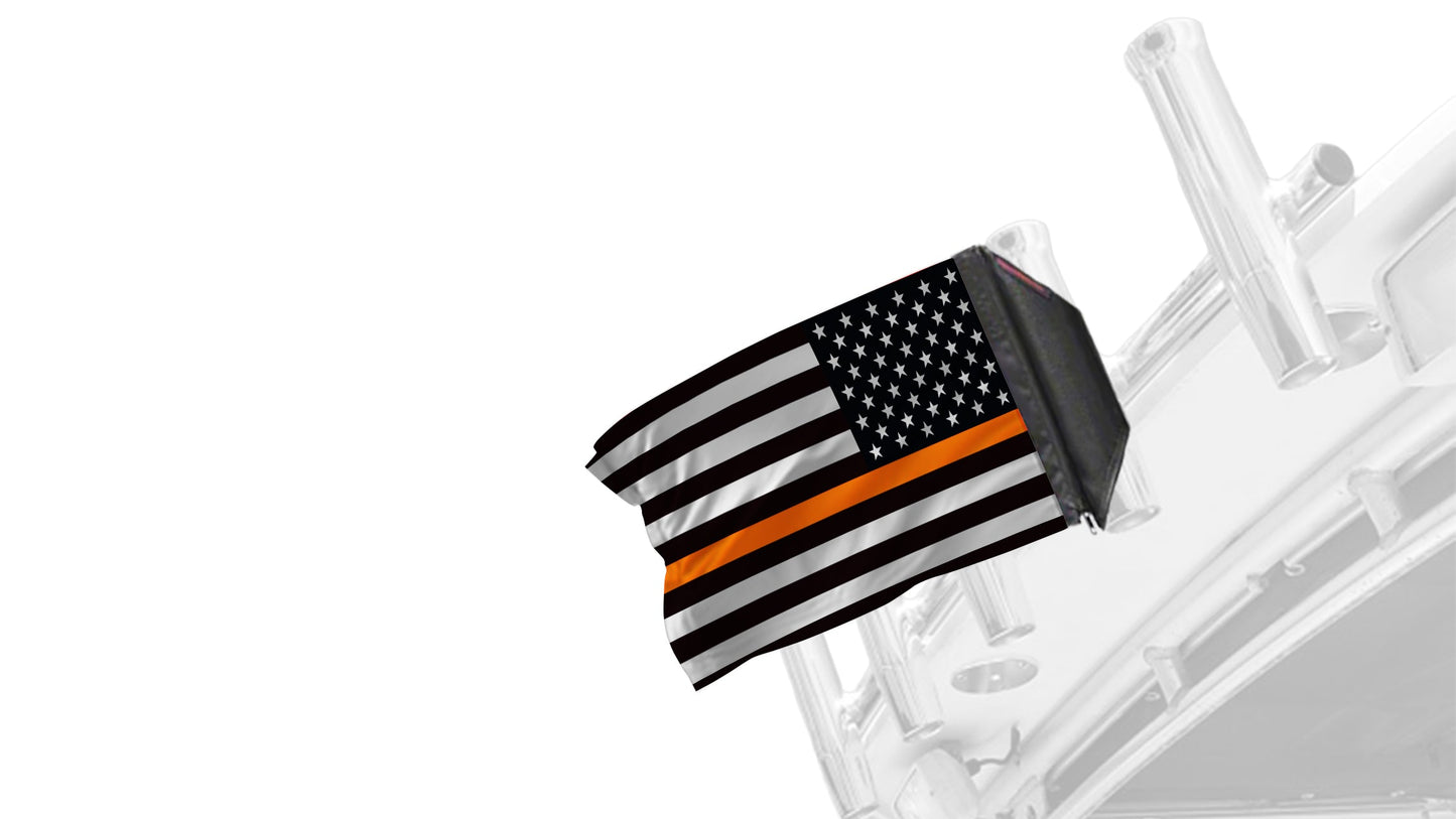 USA Subdued Thin Orange Line 12"x18" Forever Wave Flag for Boats