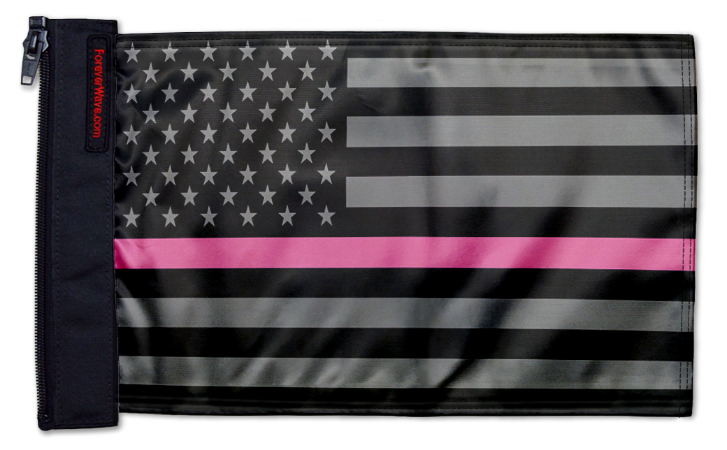 USA Subdued Thin Pink Line 12"x18" Forever Wave Flag for Jeep Wrangler JK 2-Door 2007-2018