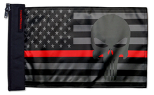 USA Subdued Thin Red Line Punisher 12"x18" Forever Wave Flag for Jeep Wrangler JL 2-Door 2018-Present