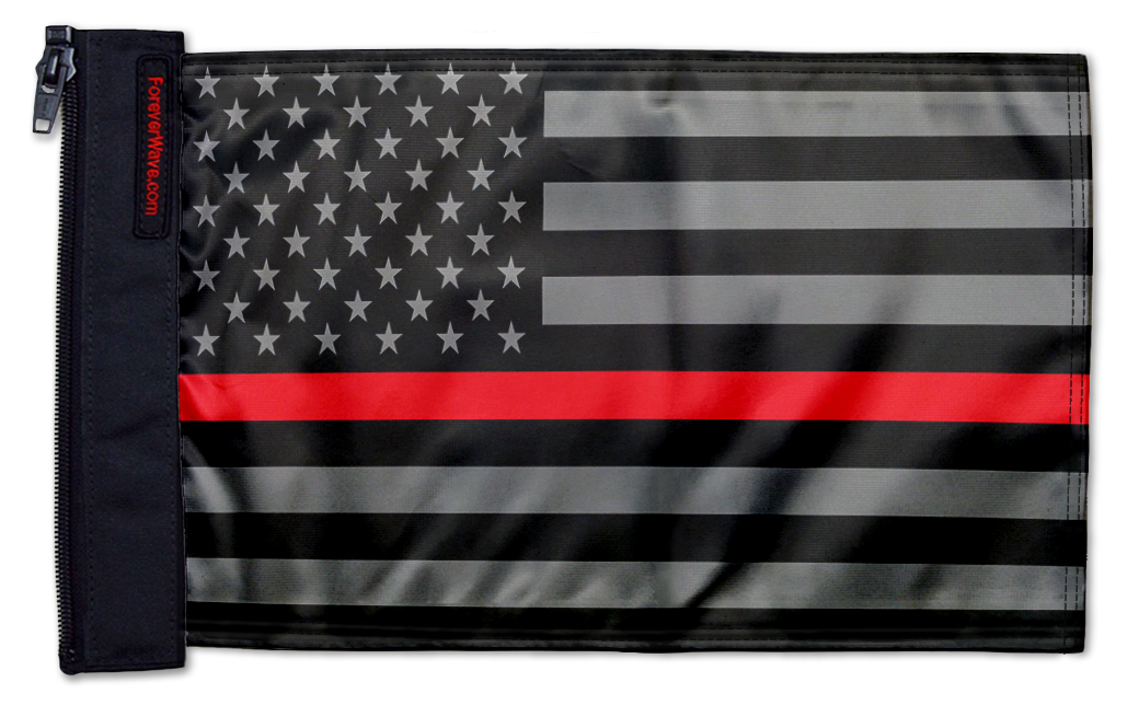 USA Subdued Thin Red Line 12"x18" Forever Wave Flag for Bronco