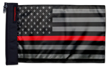 USA Subdued Thin Red Line 12"x18" Forever Wave Flag for Jeep Wrangler CJ-7 and CJ-8 1976-1986