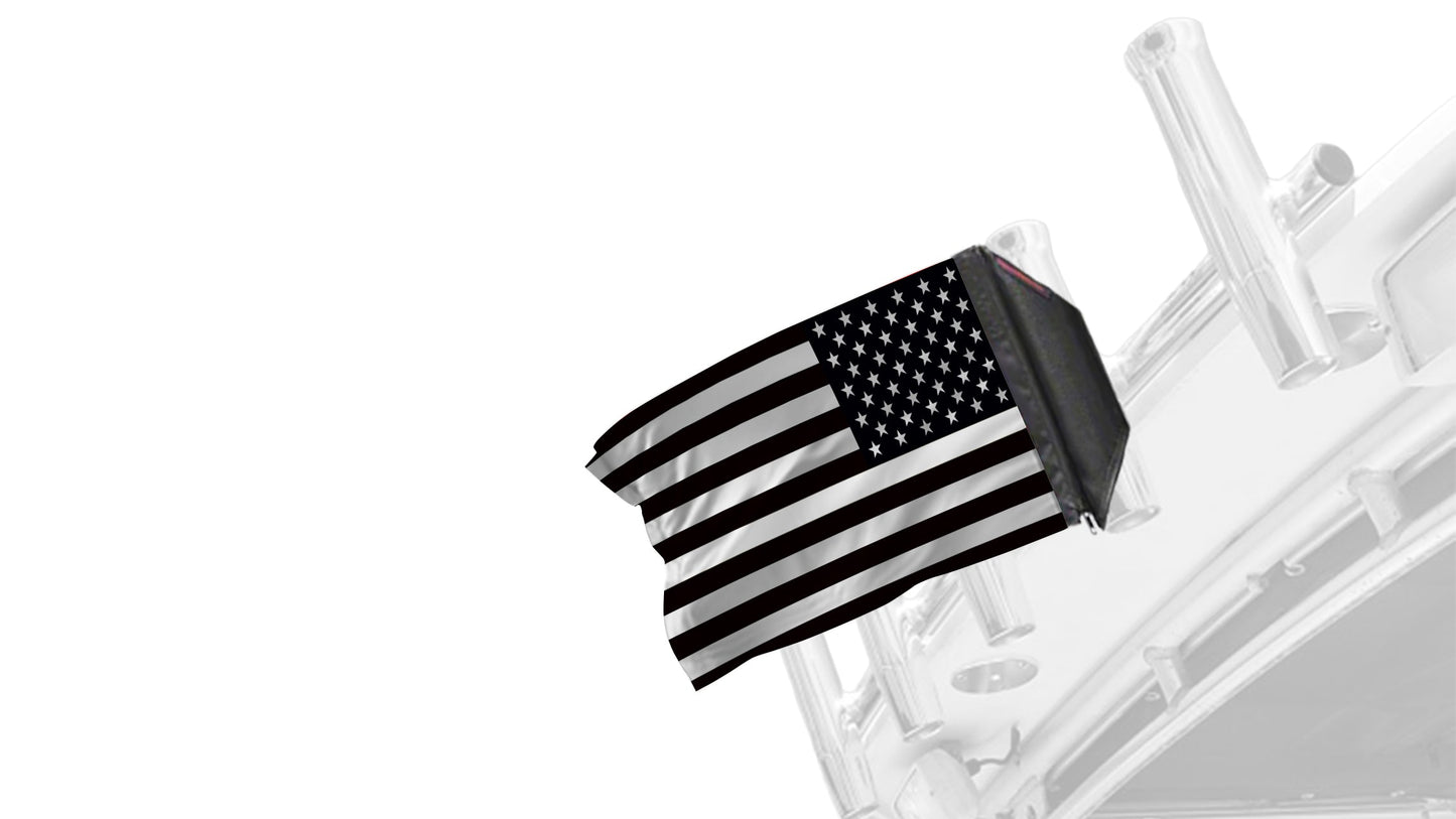 USA Subdued Thin White Line 12"x18" Forever Wave Flag for Boats