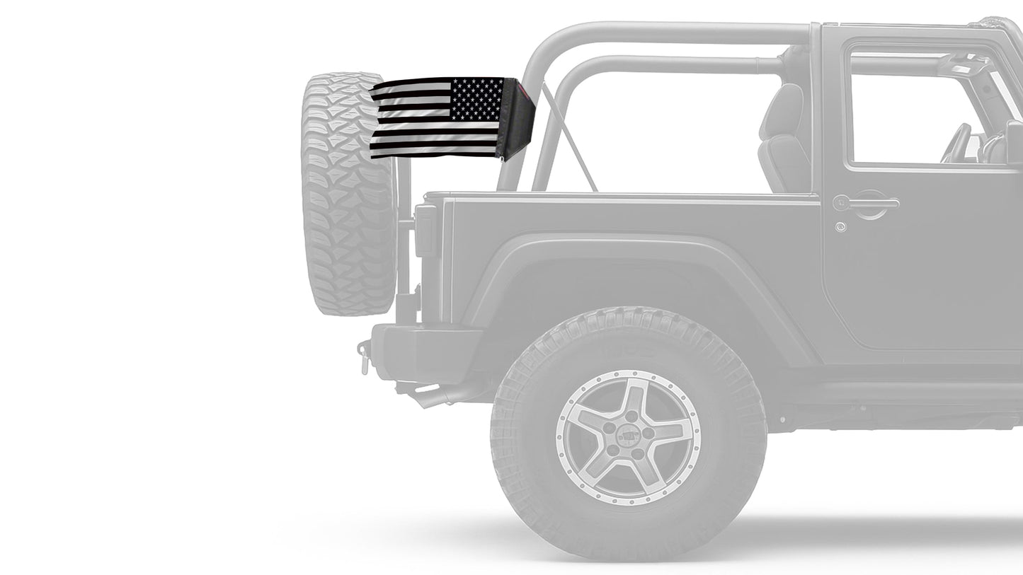 USA Subdued Thin White Line 12"x18" Forever Wave Flag for Jeep Wrangler CJ-7 and CJ-8 1976-1986