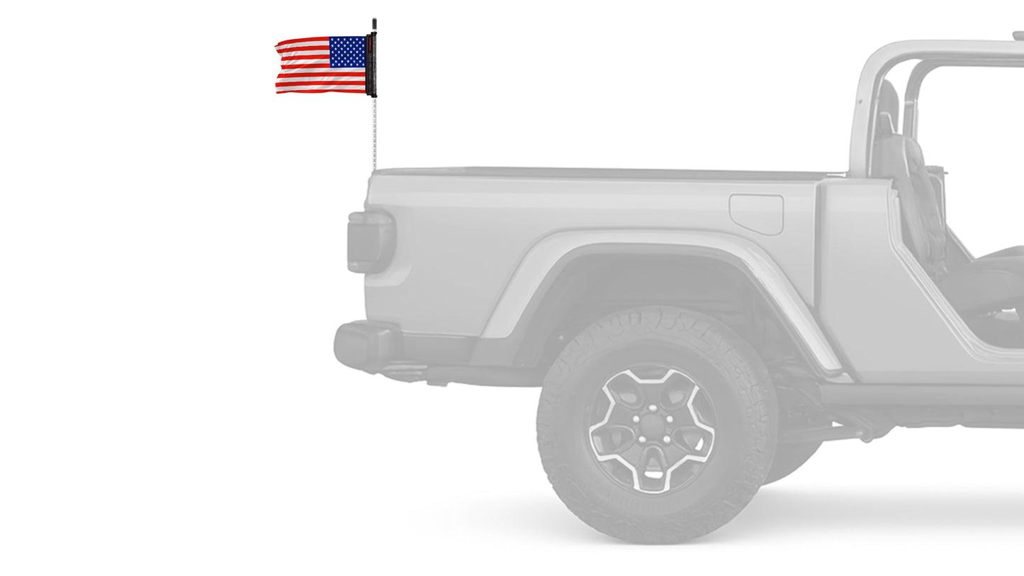 USA Black 12"x18" Forever Wave Flag for Bronco