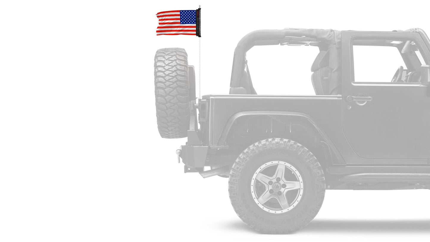 USA Ol' Glory - The Stars and Stripes 12"x18" Forever Wave Flag for Jeep Wrangler CJ-7 and CJ-8 1976-1986