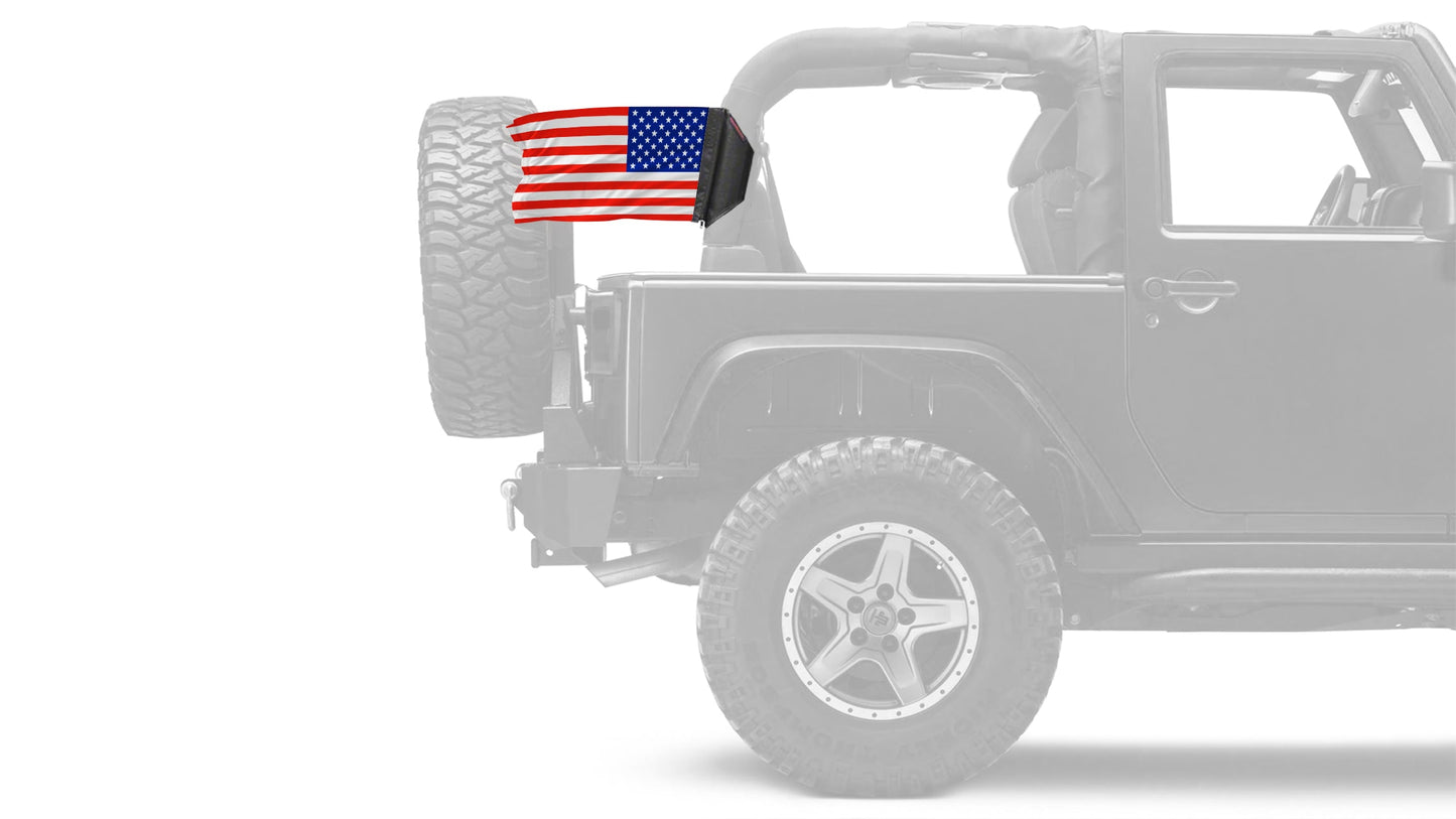 USA Ol' Glory - The Stars and Stripes 12"x18" Forever Wave Flag for Jeep Wrangler JK 2-Door 2007-2018