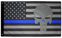 USA Subdued Thin Blue Line Punisher 3'x5' Double-Sided Flag