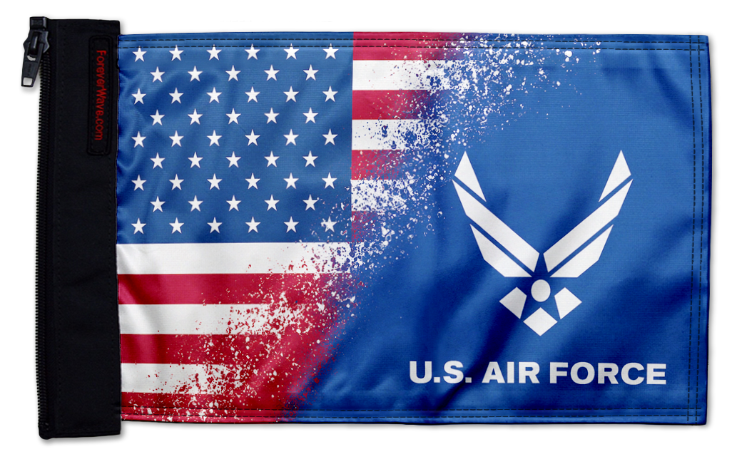 USA Air Force 12"x18" Forever Wave zip-on flag for Golf Carts