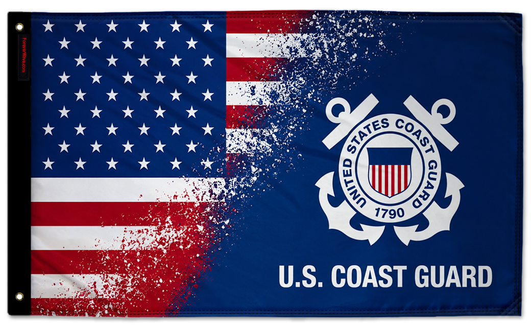 USA Coast Guard 3'x5' double-sided flag made in the USA