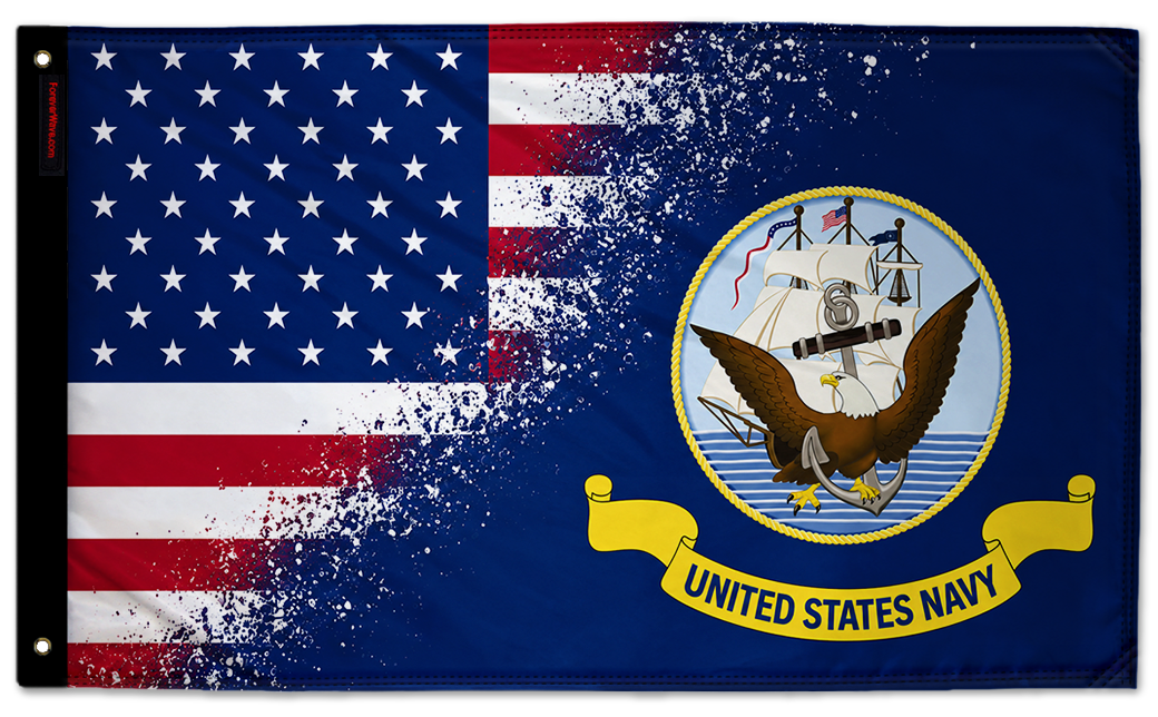 USA Navy 3'x5' double-sided flag made in the USA
