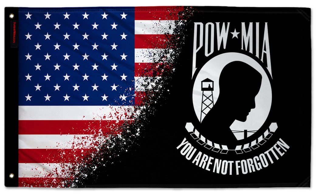 USA POW MIA 3'x5' double-sided flag made in the USA