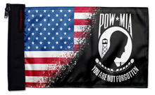 USA POW MIA 12"x18" Forever Wave zip-on flag