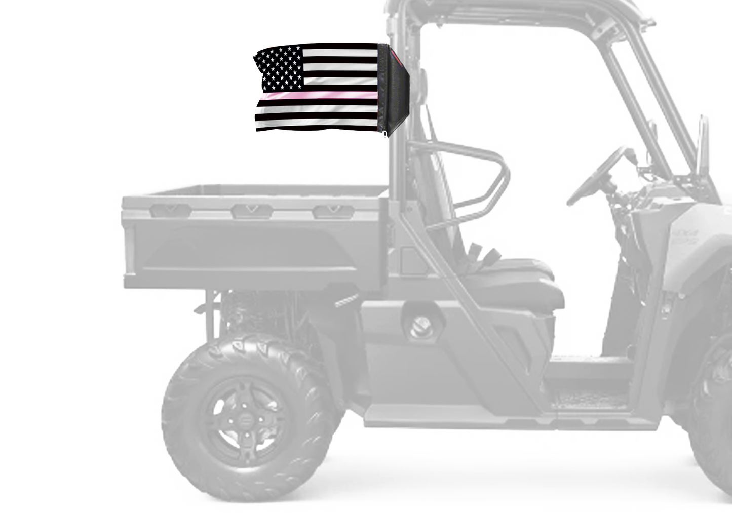USA Subdued Thin Pink Line 12"x18" Forever Wave Flag for UTVs
