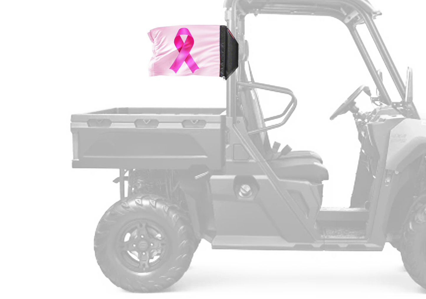 Pink Ribbon 12"x18" Forever Wave Flag for UTVs