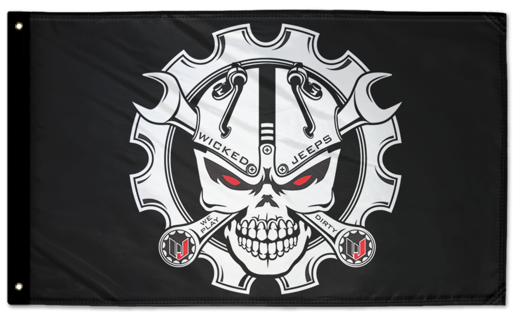 Wicked Jeeps Gearhead Flag 3'x5' Double-Sided Flag