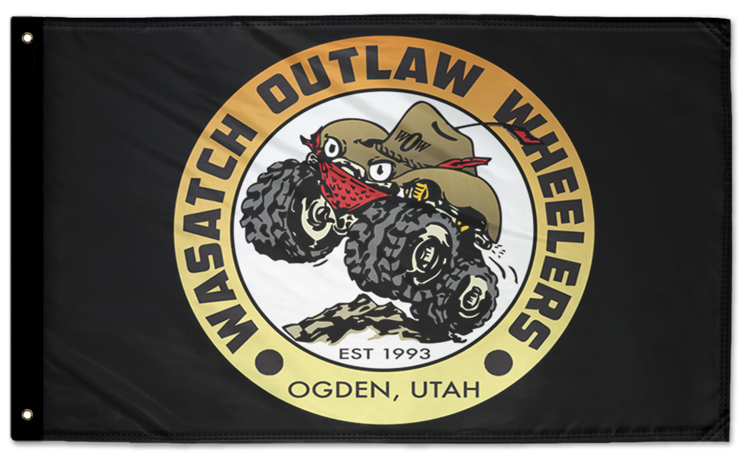 Wasatch Outlaw Wheelers Flag 3'x5' Double-Sided Flag