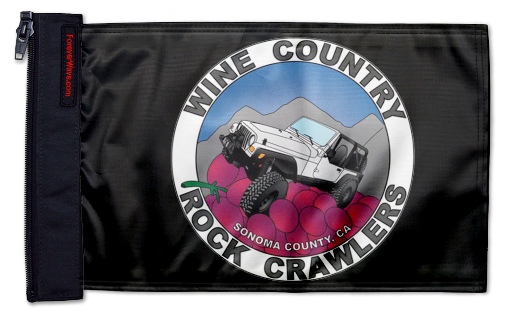 Wine Country Rock Crawlers Flag 12"x18" Forever Wave Flag
