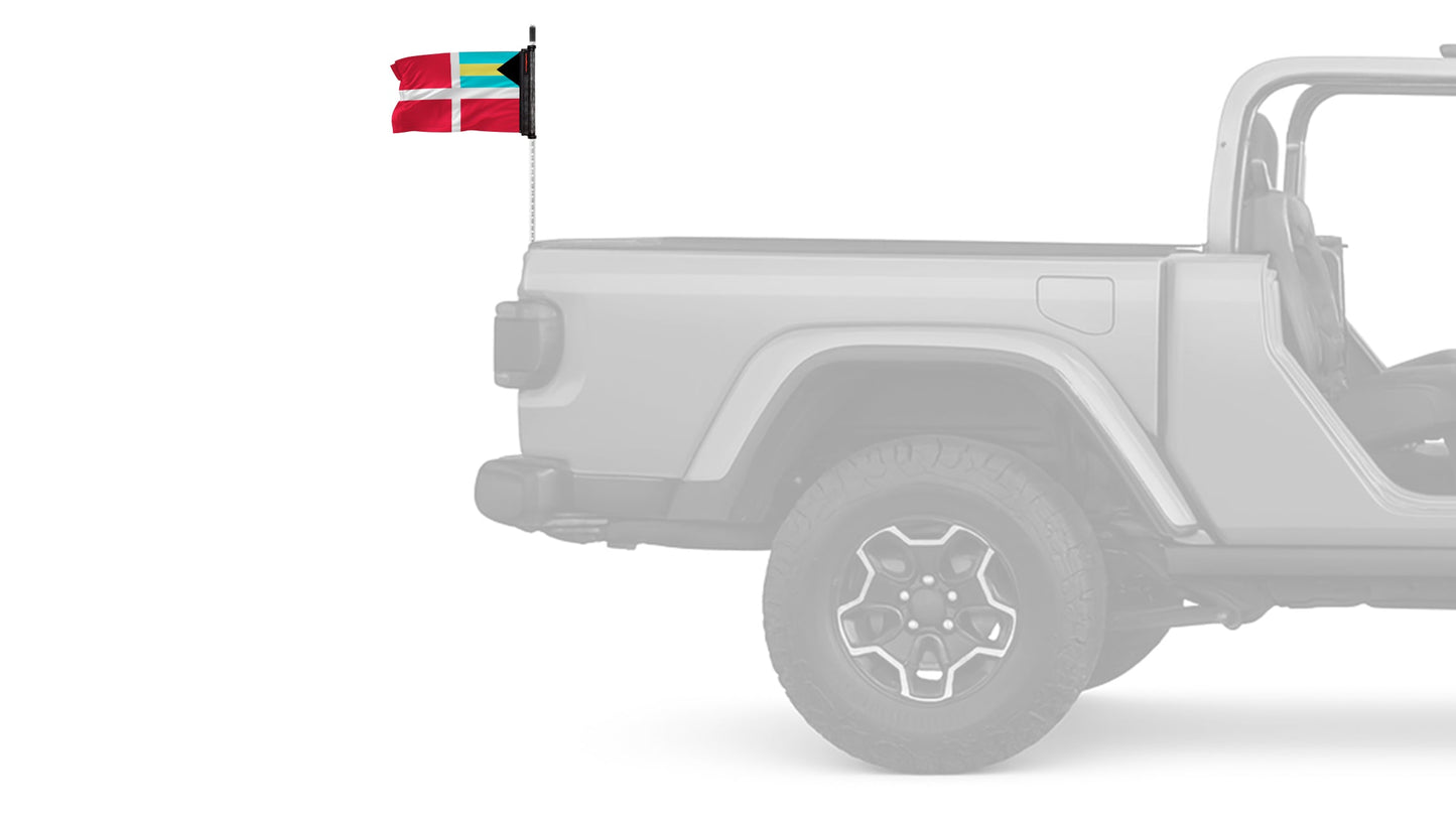 Bahamas Courtesy 12"x18" Forever Wave Flag for Jeep Wrangler JL 2-Door 2018-Present