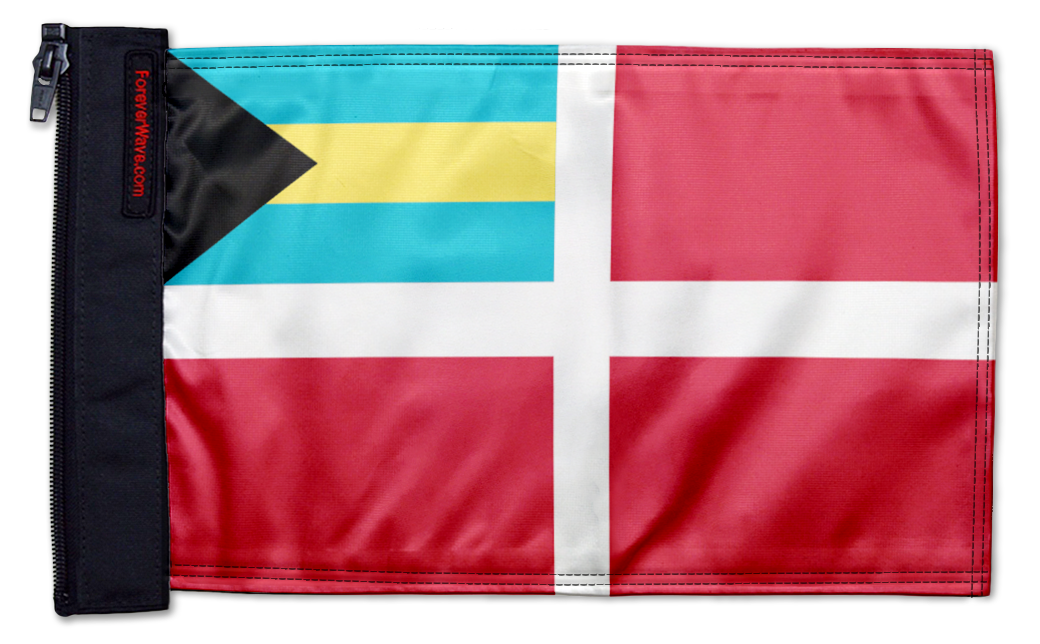 Bahamas Courtesy 12"x18" Forever Wave Flag for Jeep Wrangler JL 2-Door 2018-Present