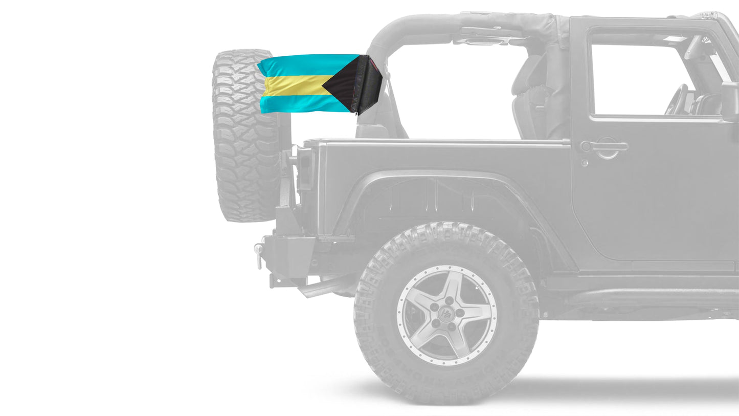 Bahamas 12"x18" Forever Wave Flag for Jeep Wrangler JK 2-Door 2007-2018