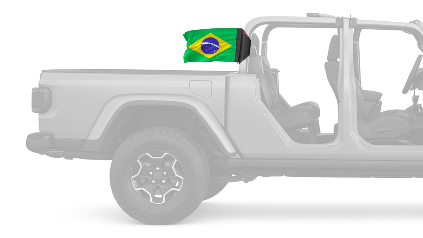 Brazil 12"x18" Forever Wave Flag for Jeep Gladiator JT